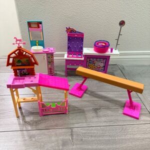 Barbie Playset Bundle Carnival Vanity Gymnastics Farm Kids